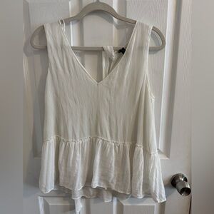 Zara white peplum blouse